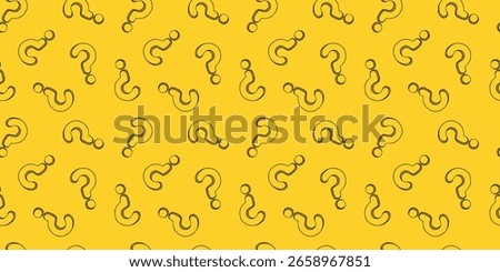 Question mark sketch drawing background. Colorful abstract seamless pattern. Customer service, communication