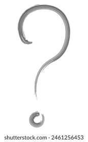 Question mark. Sketch. Hand drawn watercolor punctuation mark. Vector illustration. Outline on isolated white background. Hook and dot punctuation mark. Doodle style. Idea for web design.