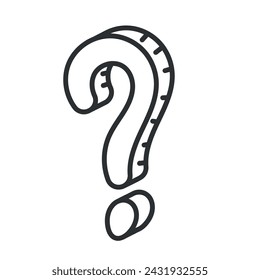 question mark sketch icon Hand Draw Vector illustration