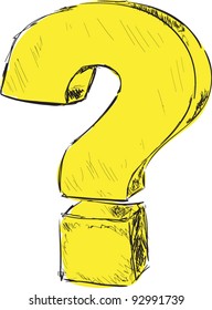 Question mark sketch vector illustration