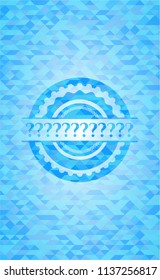 Question Mark sky blue emblem with mosaic background