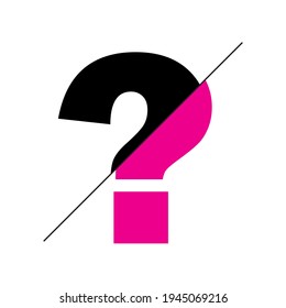 Question mark. Sliced mark on white backhround. Vector illustration