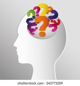 Question mark and solutions graphic design, vector illustration eps10