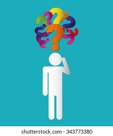 Question mark and solutions graphic design, vector illustration eps10