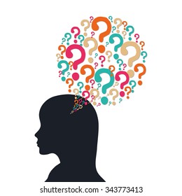 Question mark and solutions graphic design, vector illustration eps10