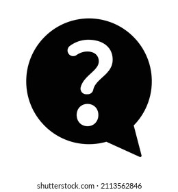 Question mark in a speech balloon. Question silhouette icon. Vector.