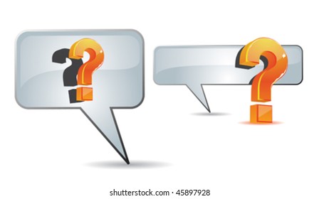 question mark and speech bubble