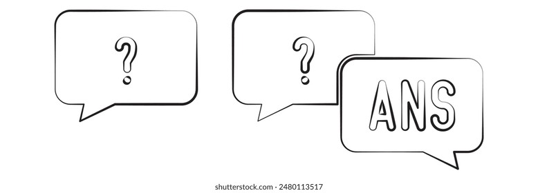 Question mark in a speech bubble editable stroke outline icon isolated on white background flat vector illustration.