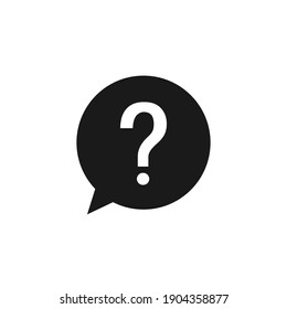 Question mark in speech bubble. Help sign. Support concept. Message bubble symbol. Vector isolated on white. 
