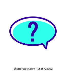 Question mark with speech bubble icon vector