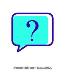 Question mark with speech bubble icon vector