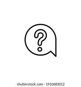 Question mark in a speech bubble icon. Line vector illustration. Design on white background. EPS 10