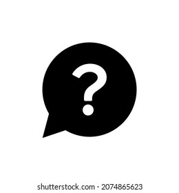 Question mark in speech bubble icon. Chat message icon. Question symbol in a circle. Vector pictogram reference.