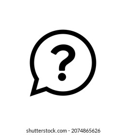 Question mark in speech bubble icon. Chat message icon. Question symbol in a circle. Vector pictogram reference.