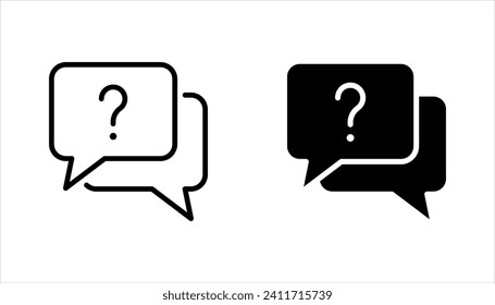 Question mark in a speech bubble icon set, vector illustration on white background