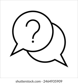 Question mark in a speech bubble icon, vector illustration on white background.