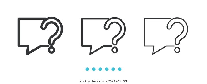 Ícone De Balão De Fala De Ponto De Interrogação. Vetor de ícone de linha fina