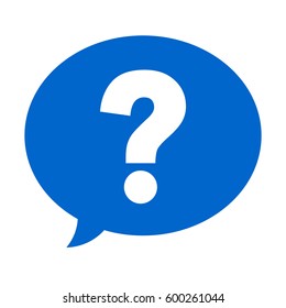 Question mark in a speech bubble icon, help symbol, vector illustration.