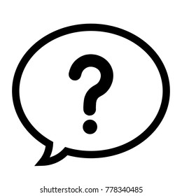 Question mark in a speech bubble icon, help symbol, vector illustration.