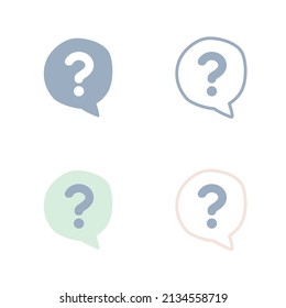 Question mark speech bubble icons set