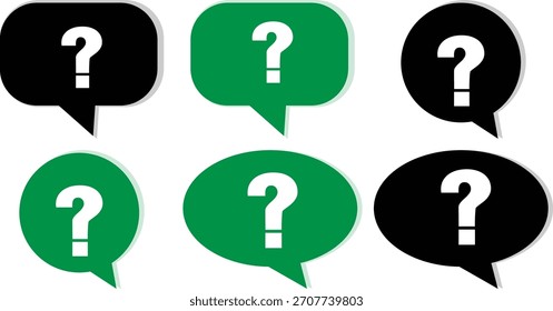 Conjunto de iconos de burbuja de discurso de signo de interrogación