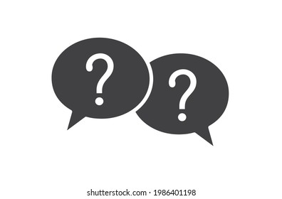 Question mark speech bubble on white background. Help symbol. Vector illustration