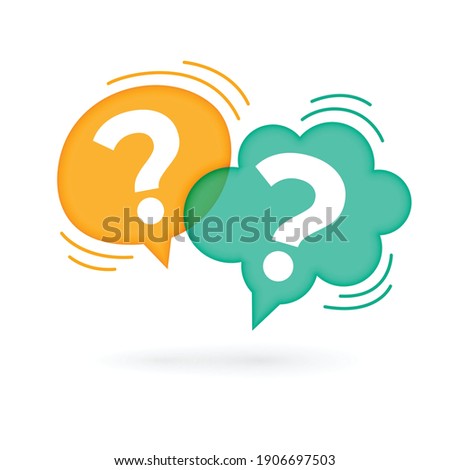 question mark speech bubble on white background