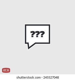 Question mark in speech bubble symbol. Flat design style. Made in vector illustration