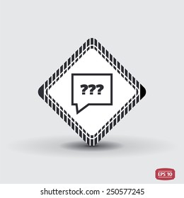 Question mark in speech bubble symbol. Flat design style. Made in vector illustration