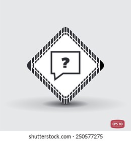 Question mark in speech bubble symbol. Flat design style. Made in vector illustration