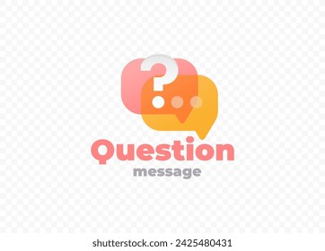 Question mark in speech bubble vector design. Help message logo design