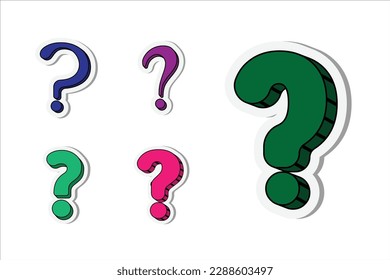 Question Mark Sticker Design Vector