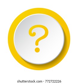 Question mark symbol - 3d button. Vector.