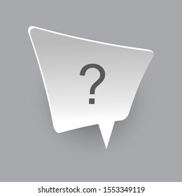 Question mark symbol in the 3d white bubble icon
