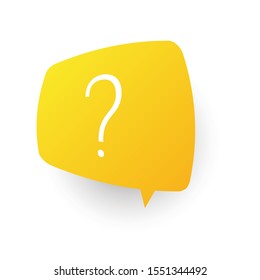 Question mark symbol in the 3d yellow bubble icon