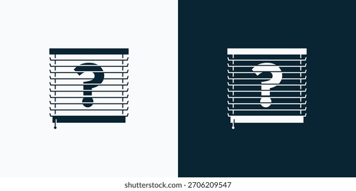 question mark symbol, Blinds question mark Letter, question mark letter Blinds window coverings Logo Template vector symbol