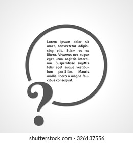 question mark symbol and circle on gray gradient background