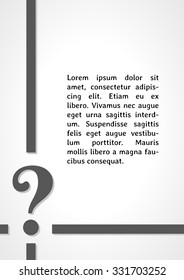 question mark symbol dark infographics on gray gradient background