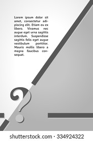 question mark symbol dark infographics on gray gradient background