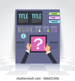 Question Mark Symbol Flyer, Numbered Banner, Infographics Design