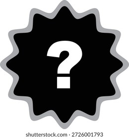 Símbolo de signo de interrogación en gris y blanco sobre fondo negro icono de investigación