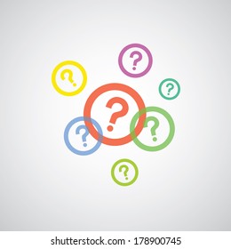 question mark symbol on gray background 