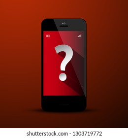 Question Mark Symbol on Mobile Phone Screen