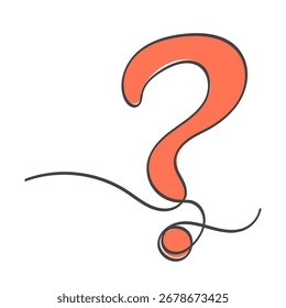 Fragezeichen Symbol eine dünne Linie. Unterstützung, Zweifel oder die Suche nach einer Antwort symbolisieren. Vektorgrafik