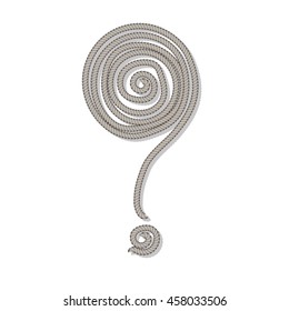 Question mark symbol with rope