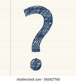 question mark symbol sketch on white background