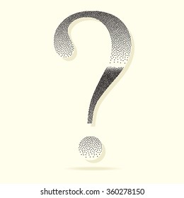Question Mark Symbol Stipple Effect Vector Illustration