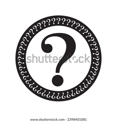 question mark symbols around the circle. question mark in circle