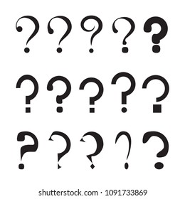 Question mark symbols set. Vector shapes for creating a compelling design.