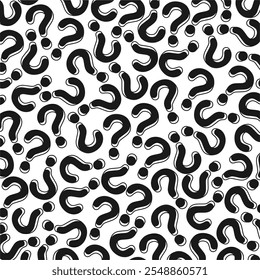 Question mark texture. Question marks seamless vector background.
